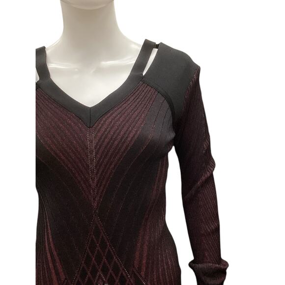 NWT Roberto Cavalli Women’s Dress Size M/ L Funky Back Cutout Black & Wine Color - Picture 4 of 6